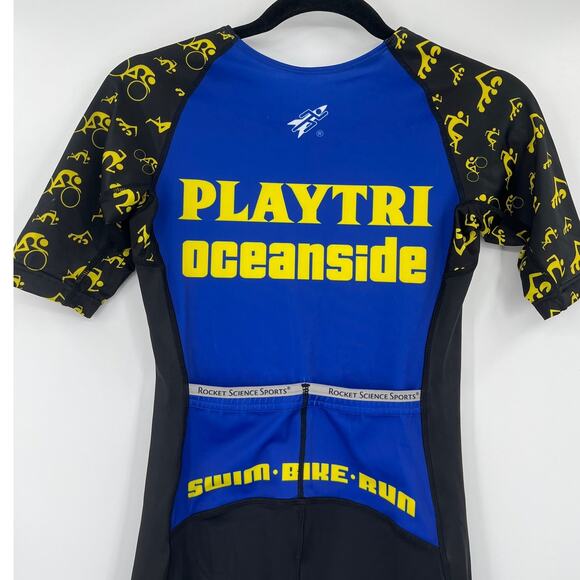 Playtri Rocket Science Triathlon Womens Suit Sz M Cycling Swim Bike Oceanside - Picture 9 of 11